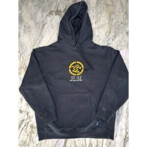 DA HUI Mens's North Shore O'ahu Black 100% Cotton Heavyweight Hoodie Size Medium